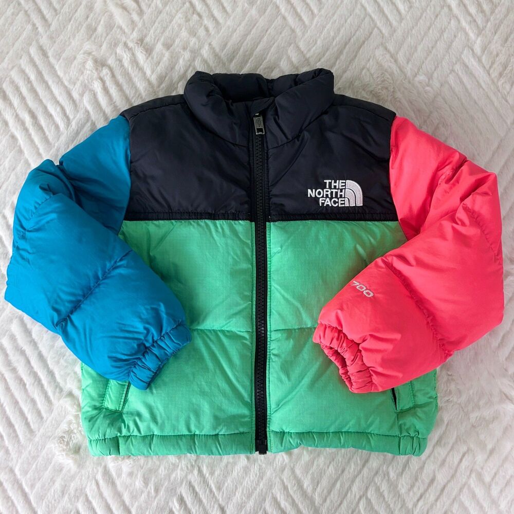 The North Face Kids 3T 1996 Retro Nuptse 700 Down Jacket Chlorophyll Green Coat